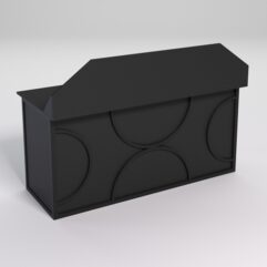 Стол рабочий офисный С-05-1А с экраном СТРОНГ в стиле ЛОФТ декор №1, Черный