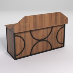 Стол рабочий офисный С-05-1А с экраном СТРОНГ в стиле ЛОФТ декор №1, Орех