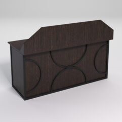 Стол рабочий офисный С-05-1А с экраном СТРОНГ в стиле ЛОФТ декор №1, Дуб Венге