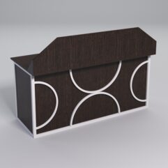 Стол рабочий офисный С-05-1А с экраном СТРОНГ в стиле ЛОФТ декор №1, Дуб Венге + металлический каркас Белый