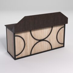 Стол рабочий офисный С-05-1А с экраном СТРОНГ в стиле ЛОФТ декор №1, Дуб Венге и Дуб Сонома