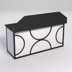 Стол рабочий офисный С-05-1А с экраном СТРОНГ в стиле ЛОФТ декор №1, Черный и Белый