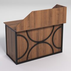 Стол однотумбовый офисный С-06А (левосторонний) с экраном СТРОНГ в стиле ЛОФТ декор №1, Орех