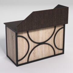 Стол однотумбовый офисный С-06А (левосторонний) с экраном СТРОНГ в стиле ЛОФТ декор №1, Дуб Венге и Дуб Сонома