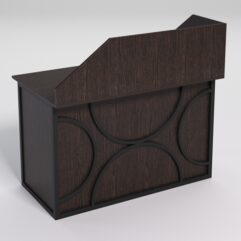 Стол однотумбовый офисный С-06А (правосторонний) с экраном СТРОНГ в стиле ЛОФТ декор №1, Дуб Венге