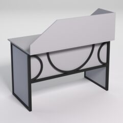 Стол для компьютера СК-31 с экраном СТРОНГ в стиле ЛОФТ декор №1, Серый