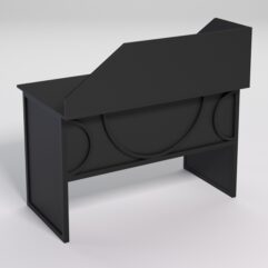 Стол для компьютера СК-31 с экраном СТРОНГ в стиле ЛОФТ декор №1, Черный