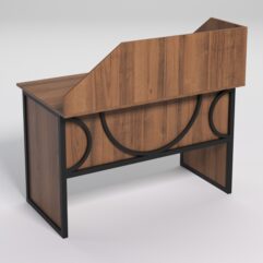 Стол для компьютера СК-31 с экраном СТРОНГ в стиле ЛОФТ декор №1, Орех