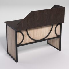 Стол для компьютера СК-31 с экраном СТРОНГ в стиле ЛОФТ декор №1, Дуб Венге и Дуб Сонома