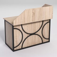 Стол для компьютера СК-31А с экраном СТРОНГ в стиле ЛОФТ декор №1, Дуб Сонома