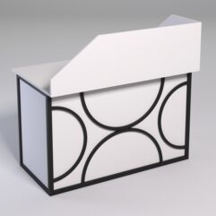 Стол для компьютера СК-31А с экраном СТРОНГ в стиле ЛОФТ декор №1, Белый