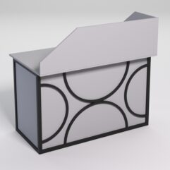 Стол для компьютера СК-31А с экраном СТРОНГ в стиле ЛОФТ декор №1, Серый