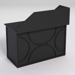 Стол для компьютера СК-31А с экраном СТРОНГ в стиле ЛОФТ декор №1, Черный