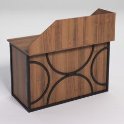 Стол для компьютера СК-31А с экраном СТРОНГ в стиле ЛОФТ декор №1, Орех