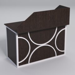 Стол для компьютера СК-31А с экраном СТРОНГ в стиле ЛОФТ декор №1, Дуб Венге + металлический каркас Белый