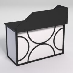 Стол для компьютера СК-31А с экраном СТРОНГ в стиле ЛОФТ декор №1, Черный и Белый