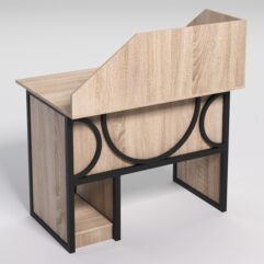 Стол для компьютера СК-32 с экраном СТРОНГ в стиле ЛОФТ декор №1, Дуб Сонома