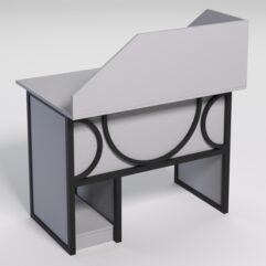 Стол для компьютера СК-32 с экраном СТРОНГ в стиле ЛОФТ декор №1, Серый