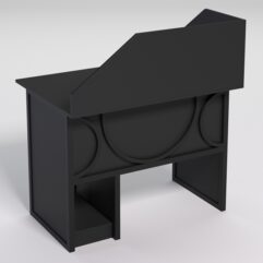 Стол для компьютера СК-32 с экраном СТРОНГ в стиле ЛОФТ декор №1, Черный