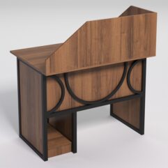 Стол для компьютера СК-32 с экраном СТРОНГ в стиле ЛОФТ декор №1, Орех