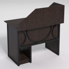 Стол для компьютера СК-32 с экраном СТРОНГ в стиле ЛОФТ декор №1, Дуб Венге