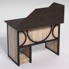 Стол для компьютера СК-32 с экраном СТРОНГ в стиле ЛОФТ декор №1, Дуб Венге и Дуб Сонома