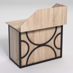 Стол для компьютера СК-32А с экраном СТРОНГ в стиле ЛОФТ декор №1, Дуб Сонома