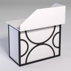 Стол для компьютера СК-32А с экраном СТРОНГ в стиле ЛОФТ декор №1, Белый