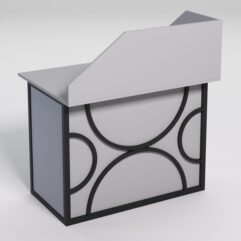 Стол для компьютера СК-32А с экраном СТРОНГ в стиле ЛОФТ декор №1, Серый