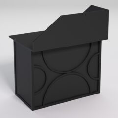 Стол для компьютера СК-32А с экраном СТРОНГ в стиле ЛОФТ декор №1, Черный