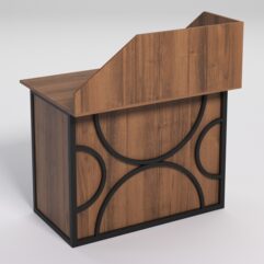 Стол для компьютера СК-32А с экраном СТРОНГ в стиле ЛОФТ декор №1, Орех