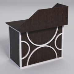 Стол для компьютера СК-32А с экраном СТРОНГ в стиле ЛОФТ декор №1, Дуб Венге + металлический каркас Белый