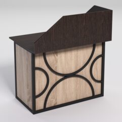 Стол для компьютера СК-32А с экраном СТРОНГ в стиле ЛОФТ декор №1, Дуб Венге и Дуб Сонома