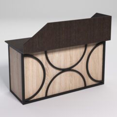 Стол для компьютера СК-34А (Правосторонний) с экраном СТРОНГ в стиле ЛОФТ декор №1, Дуб Венге и Дуб Сонома