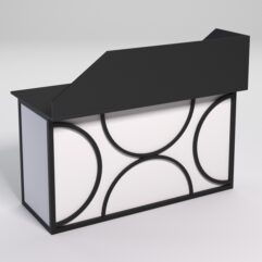 Стол для компьютера СК-34А (Правосторонний) с экраном СТРОНГ в стиле ЛОФТ декор №1, Черный и Белый