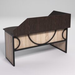 Стол эргономичный офисный СЭ-11 (левосторонний) с экраном СТРОНГ в стиле ЛОФТ декор №1, Дуб Венге и Дуб Сонома