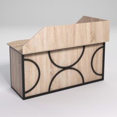 Стол эргономичный офисный СЭ-11А (левосторонний) с экраном СТРОНГ в стиле ЛОФТ декор №1, Дуб Сонома