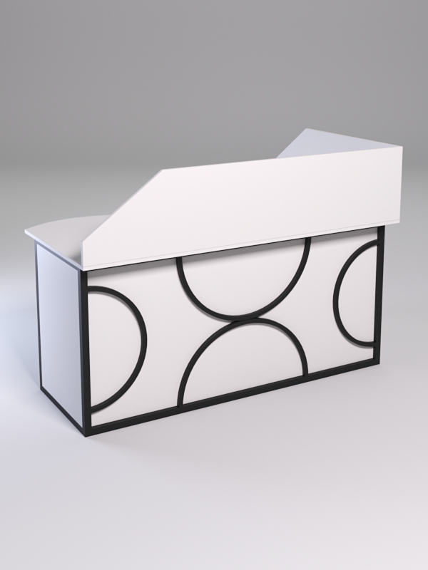 Стол эргономичный офисный СЭ-11А (левосторонний) с экраном СТРОНГ в стиле ЛОФТ декор №1, Белый