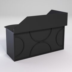 Стол эргономичный офисный СЭ-11А (левосторонний) с экраном СТРОНГ в стиле ЛОФТ декор №1, Черный