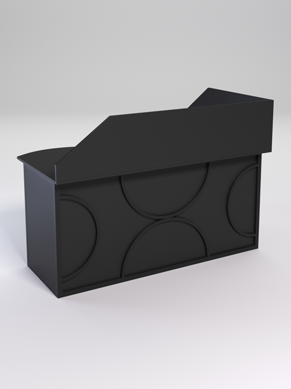 Стол эргономичный офисный СЭ-11А (левосторонний) с экраном СТРОНГ в стиле ЛОФТ декор №1, Черный