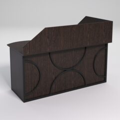 Стол эргономичный офисный СЭ-11А (левосторонний) с экраном СТРОНГ в стиле ЛОФТ декор №1, Дуб Венге