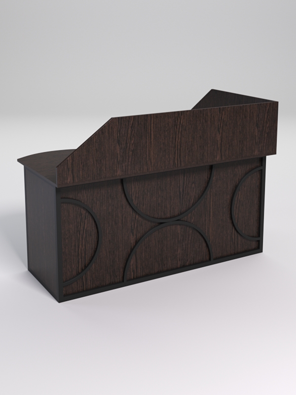 Стол эргономичный офисный СЭ-11А (левосторонний) с экраном СТРОНГ в стиле ЛОФТ декор №1, Дуб Венге