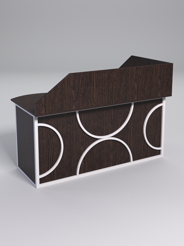 Стол эргономичный офисный СЭ-11А (левосторонний) с экраном СТРОНГ в стиле ЛОФТ декор №1, Дуб Венге + металлический каркас Белый