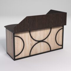 Стол эргономичный офисный СЭ-11А (левосторонний) с экраном СТРОНГ в стиле ЛОФТ декор №1, Дуб Венге и Дуб Сонома