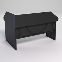 Стол эргономичный офисный СЭ-12 (Правосторонний) с экраном СТРОНГ в стиле ЛОФТ декор №1, Черный