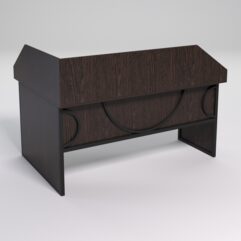 Стол эргономичный офисный СЭ-12 (Правосторонний) с экраном СТРОНГ в стиле ЛОФТ декор №1, Дуб Венге