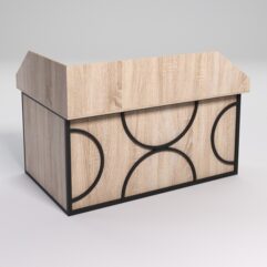 Стол эргономичный офисный СЭ-12А (Правосторонний) с экраном СТРОНГ в стиле ЛОФТ декор №1, Дуб Сонома