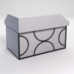 Стол эргономичный офисный СЭ-12А (Правосторонний) с экраном СТРОНГ в стиле ЛОФТ декор №1, Серый