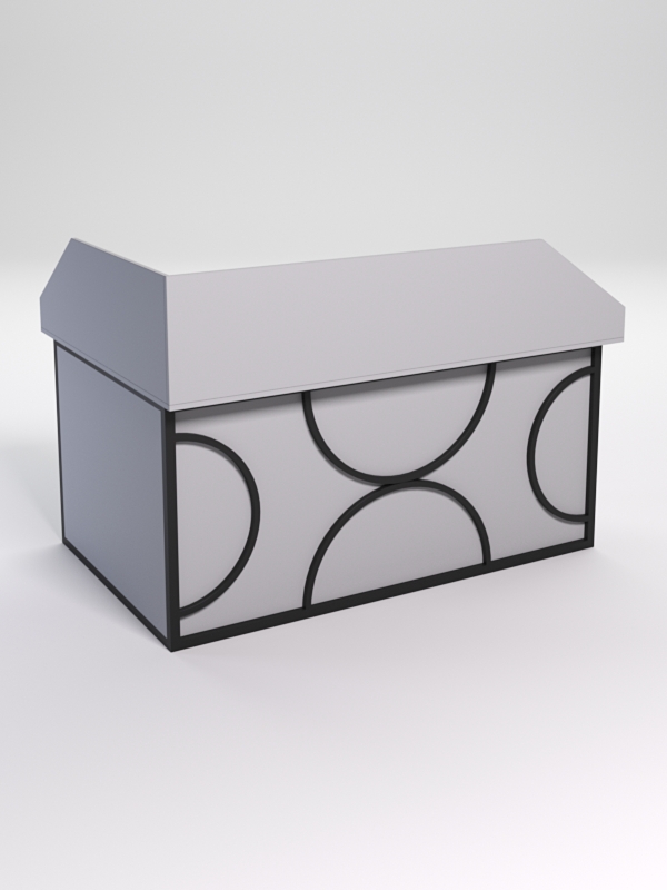 Стол эргономичный офисный СЭ-12А (Правосторонний) с экраном СТРОНГ в стиле ЛОФТ декор №1, Серый