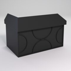 Стол эргономичный офисный СЭ-12А (Правосторонний) с экраном СТРОНГ в стиле ЛОФТ декор №1, Черный